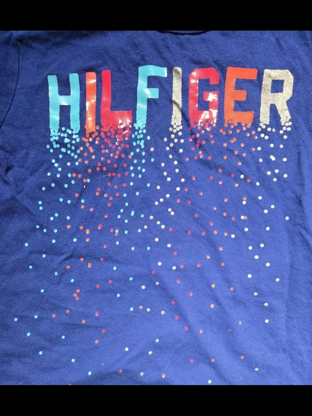 Tommy Hilfiger Kids Graphic Blue Tee Shirt-Size M 8/10  EUC
